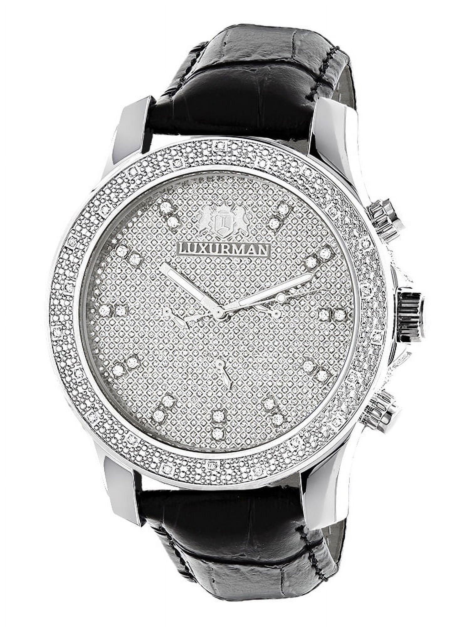 LUXURMAN Interchangeble Bezel Mens Diamond Watch 0.25ct