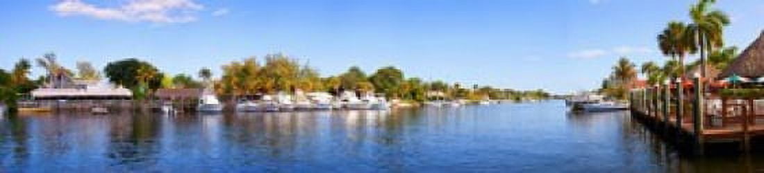 Intercoastal waterway at West Palm Beach Palm Beach County Florida USA Canvas Art - Panoramic Images (22 x 5)