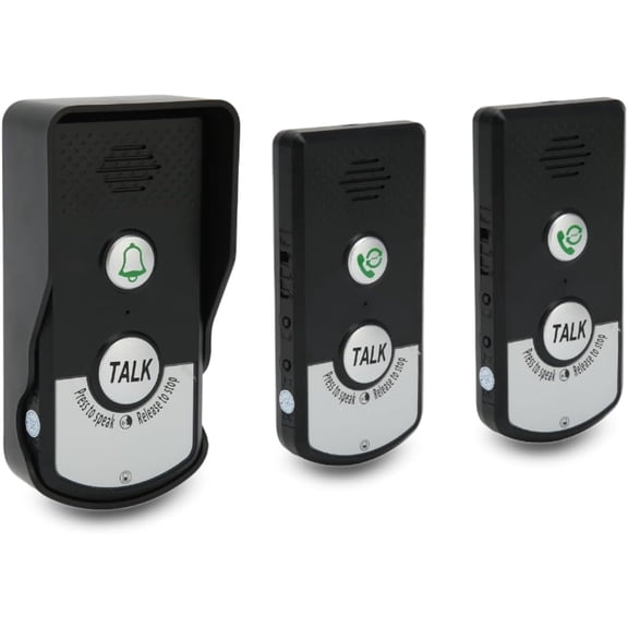 Intercom Doorbells, Long Distance Intercomunicador Voice Doorbell IP54 for Home Classroom, Clear Voice and Easy Install(Black,1T2)