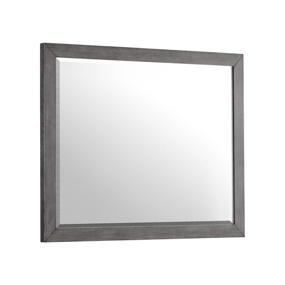 Portia 36" Gray Brushed Brindle Wood Dresser Mirror