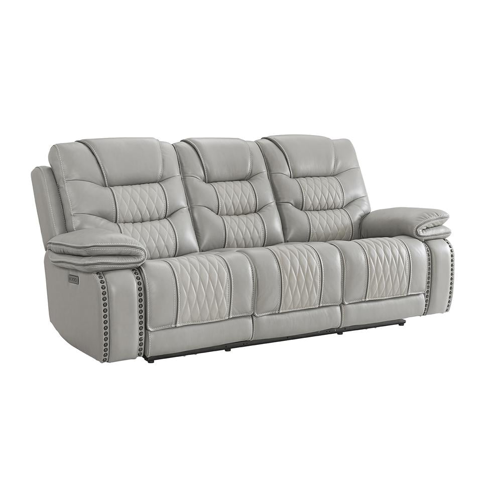 Intercon Dual Power Sofa In Light Gray
