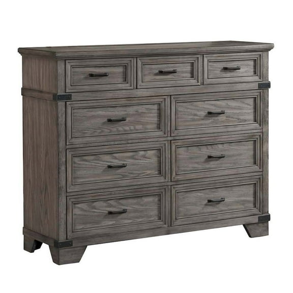 Intercon Forge 9-Drawer Dresser, Brushed Steel