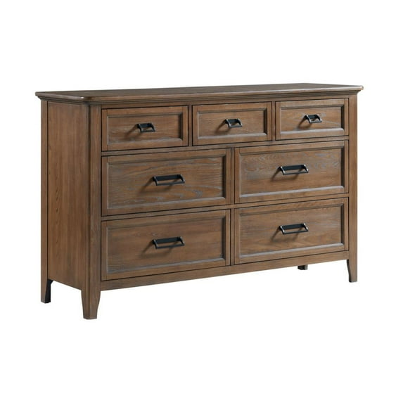 Intercon Furniture Alta Bedroom 7-Drawer Wood Dresser in Harvest Brown