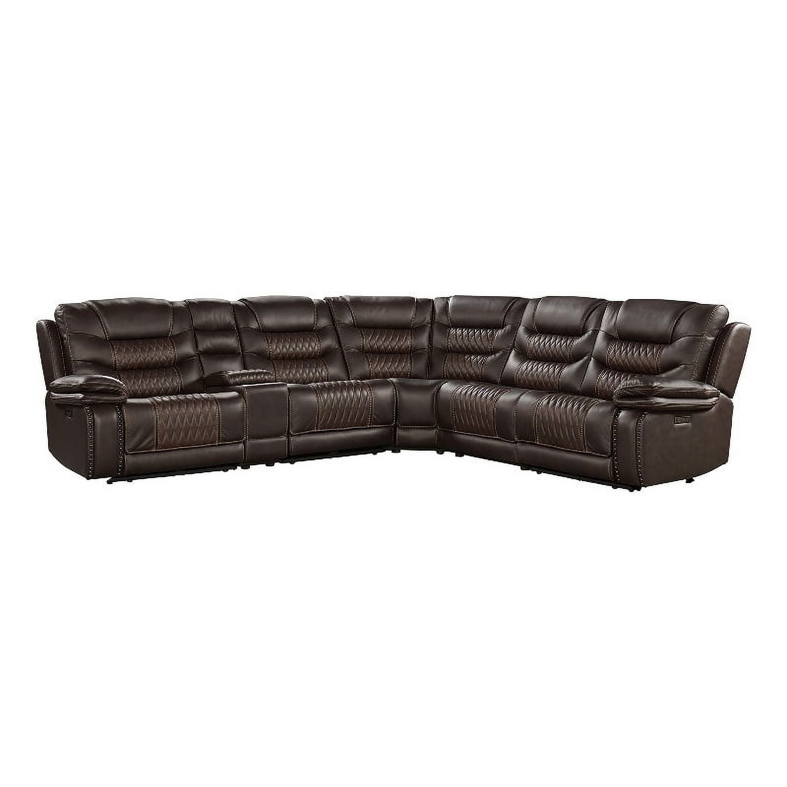Intercon Furniture Cody 6Piece Top Grain Leather Sectional in Brown