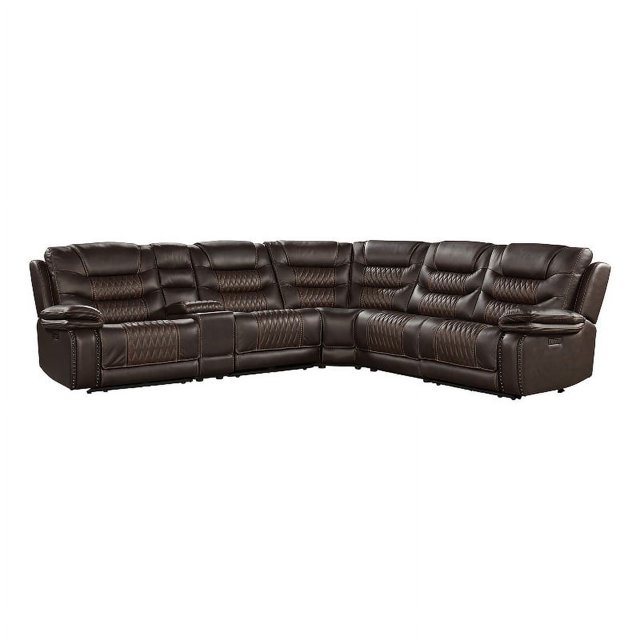 Intercon Furniture Cody 6Piece Top Grain Leather Sectional in Brown