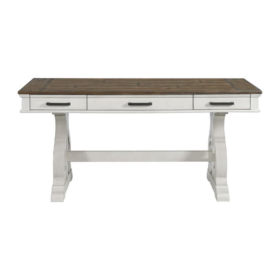 Intercon Furniture Drake Home Office 60" Wood Writing Desk in White/Oak