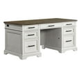 thumbnail image 1 of Intercon 66" Executive Desk in Rustic White & French Oak, 1 of 4