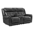 thumbnail image 1 of Intercon Furniture Faux Leather Dual-Power Loveseat w/Console in Gray, 1 of 6