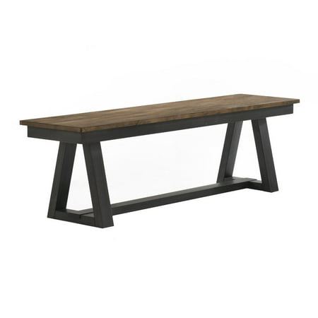 Intercon Furniture Harper 62" Transitional Wood Backless Bench in Brown/Pecan