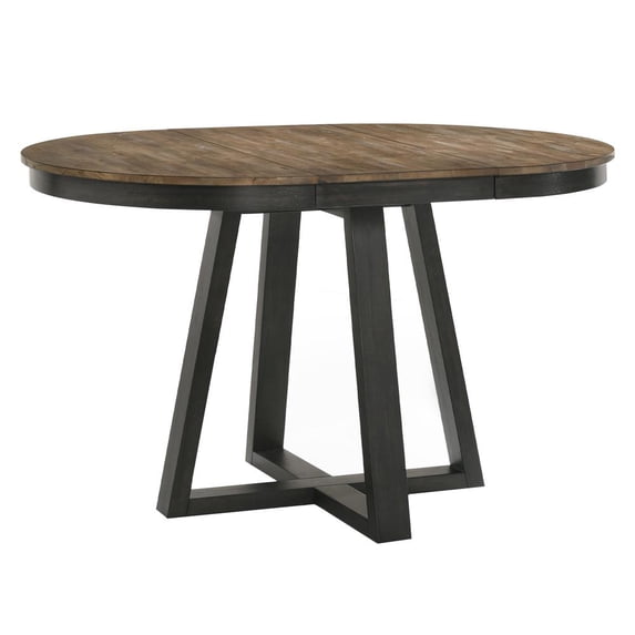 Intercon Furniture Harper Round Transitional Wood Counter Table in Brown/Pecan