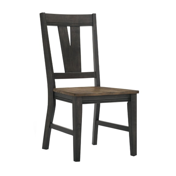 Intercon Furniture Harper Transitional Wood Splat Back Chair in Brown (Set of 2)