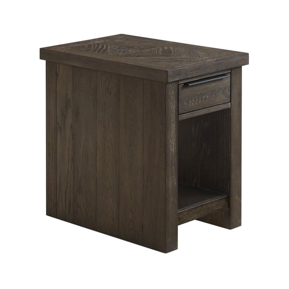 Intercon Furniture Hearst 16x24" Wood Chairside Table in Chevron Gray