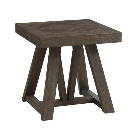 Intercon Furniture Hearst 24" Transitional Wood End Table in Chevron Gray