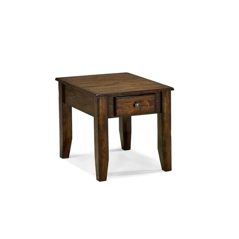 Kona 28" Brown Mango Wood End Table with Storage Drawer