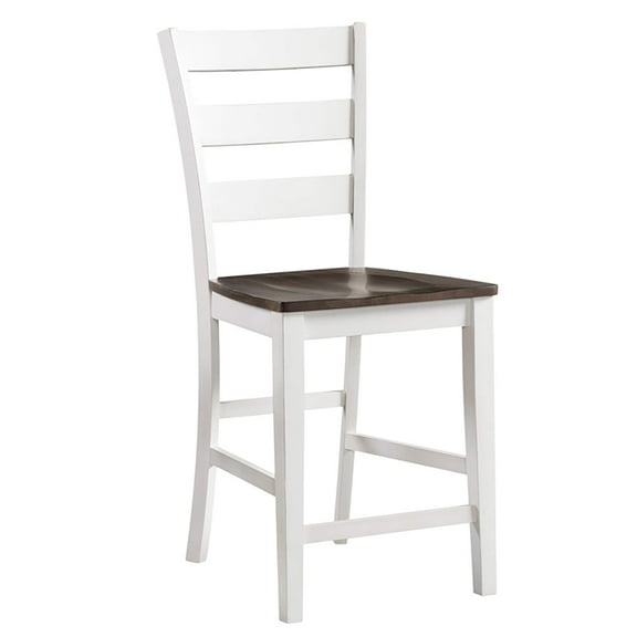 Intercon Furniture Kona 24" Wood Ladder Back Stool in Gray/White (Set of 2)