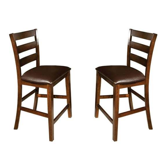 Intercon Kona 24" Ladder Back Barstool w/PU Seat (Set of 2)
