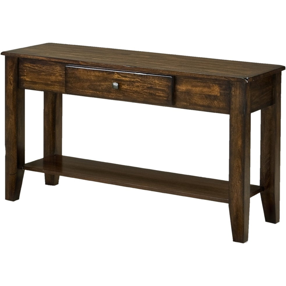 Kona 49" Brown Mango Wood Sofa Table with Shelf