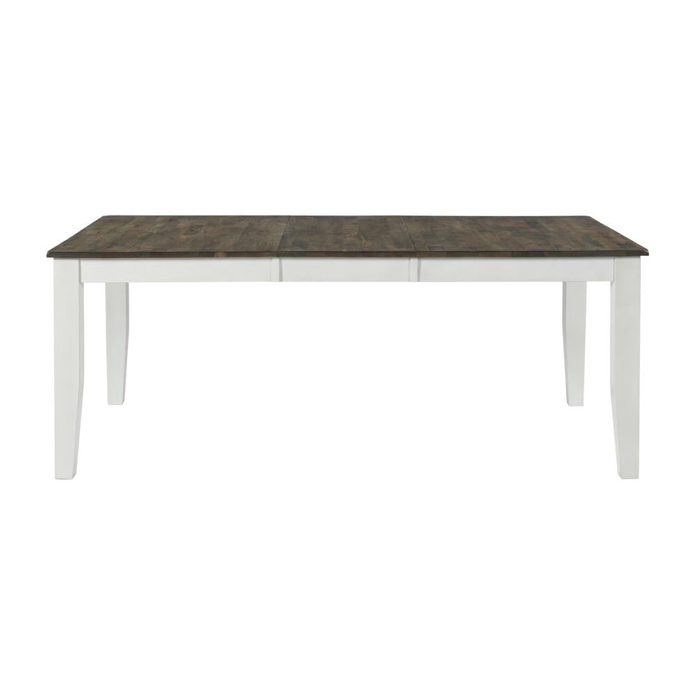 Kona Two-Toned Gray and White Extendable Solid Wood Dining Table