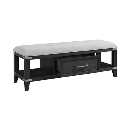 Intercon Furniture Laguna Bedroom 52" Wood Bench with Drawer in Black