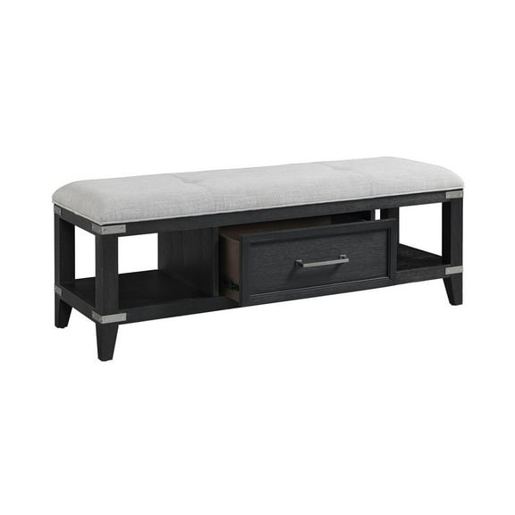 Intercon 52" Bench w/Drawer in Weathered Steel
