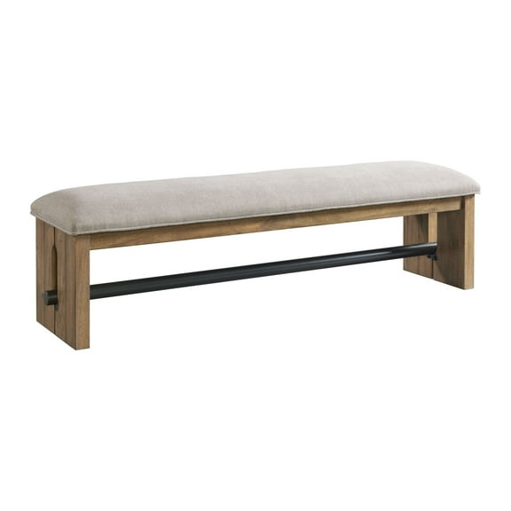 Intercon Bench, 64" Backless in Weathered Oak