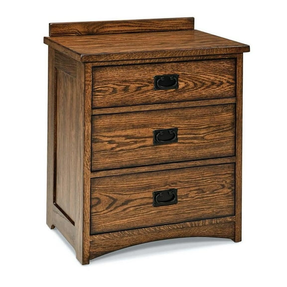 Intercon 3 Drawer Nightstand in Mission