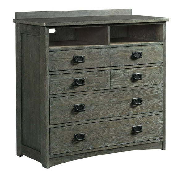 Intercon 5 Drawer Media Chest in Brushed Pewter