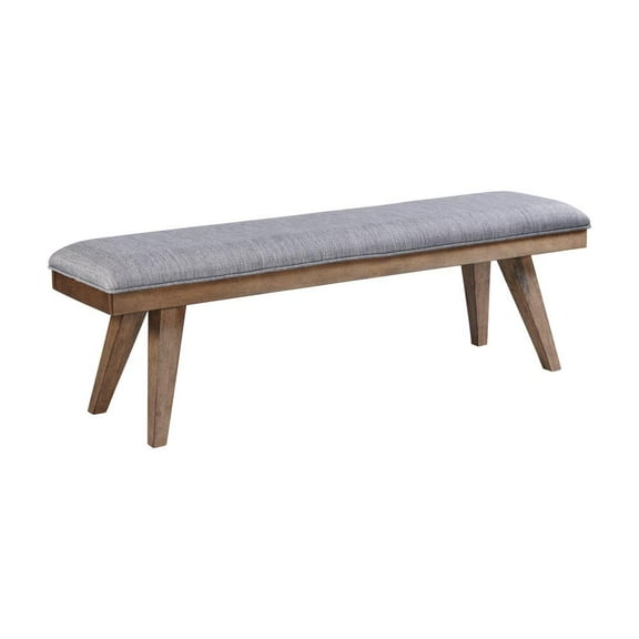 Intercon Furniture Oslo 63" Transitional Wood Bench with Cushion in Chestnut
