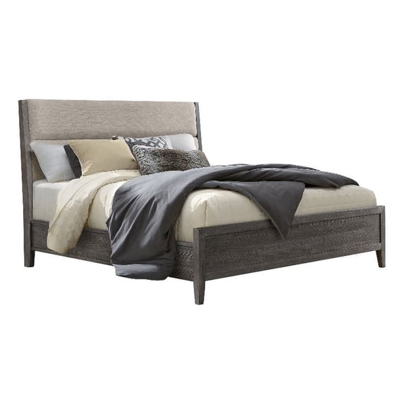 Intercon Furniture Portia Bedroom Wood King Upholstered Headboard in Gray