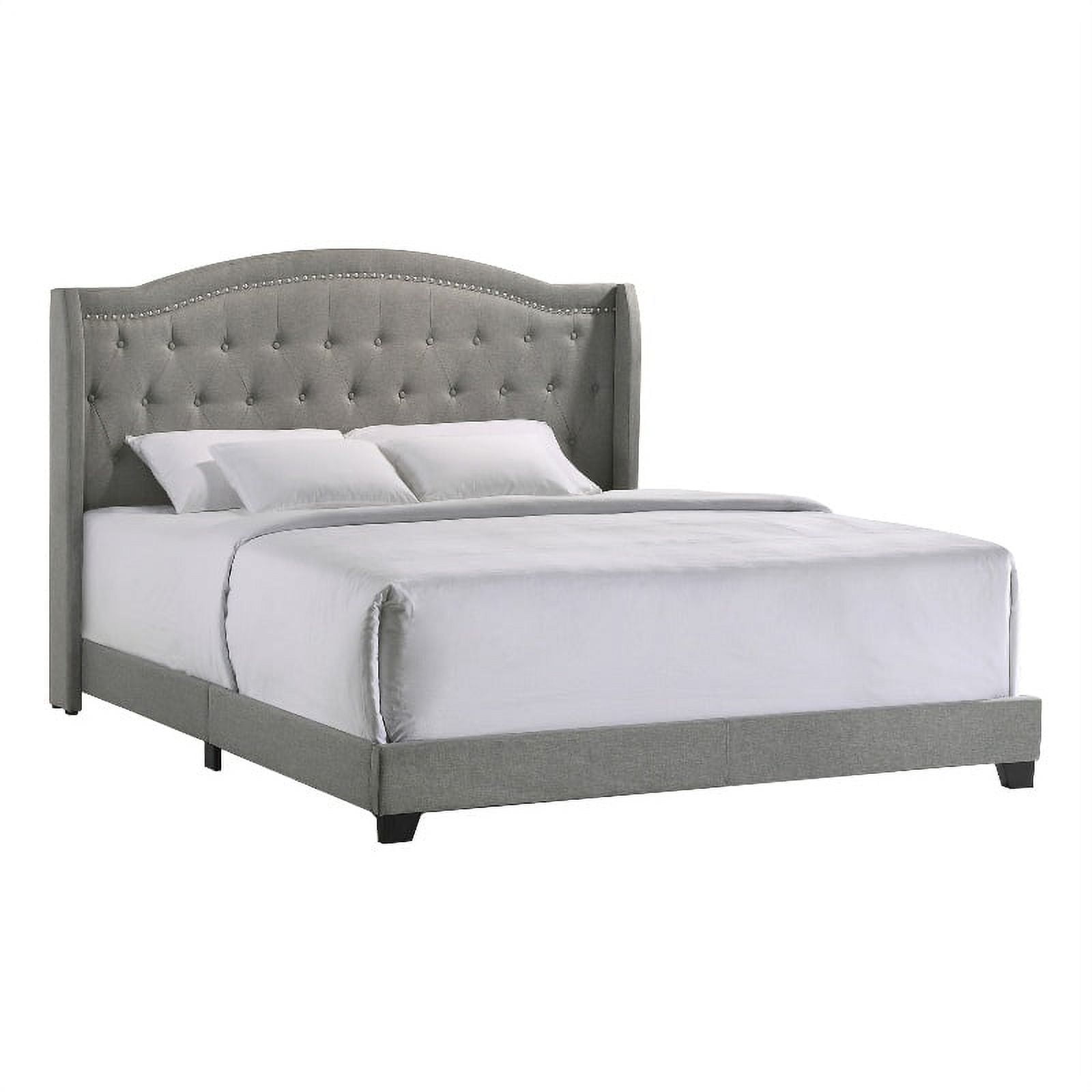 Intercon Furniture Rhyan Modern Fabric King Upholstered Bed in Smoke