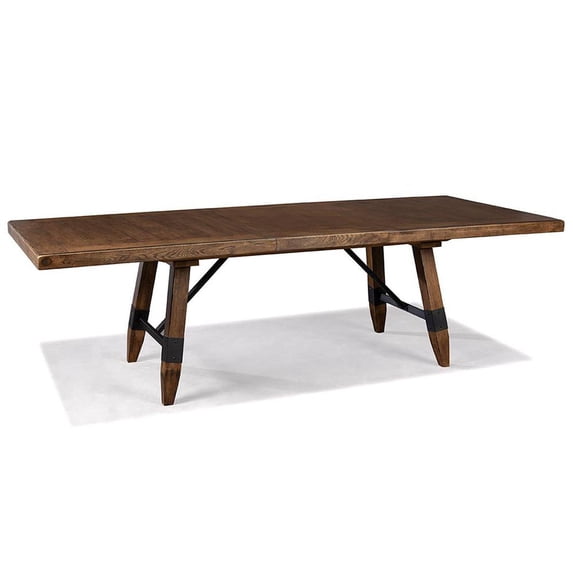 Intercon Furniture River Traditional Wood Veneer Trestle Table in Brown