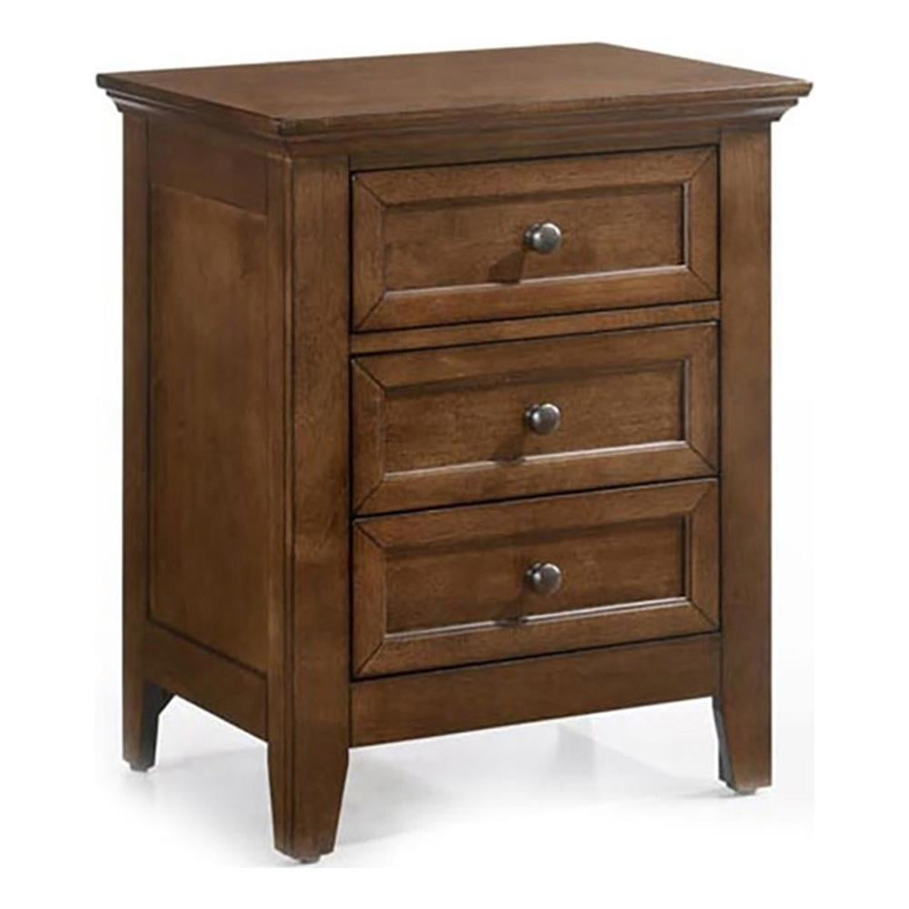 Tuscan Brown 3-Drawer Solid Wood Nightstand