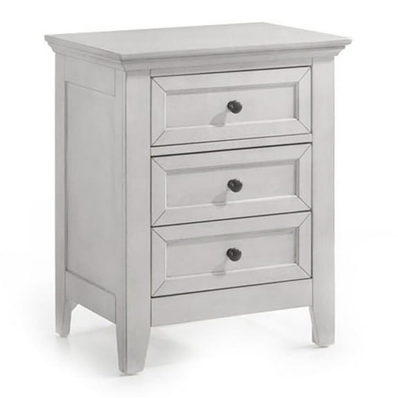 Intercon Furniture San Mateo Bedroom 3-Drawer Wood Nightstand in White