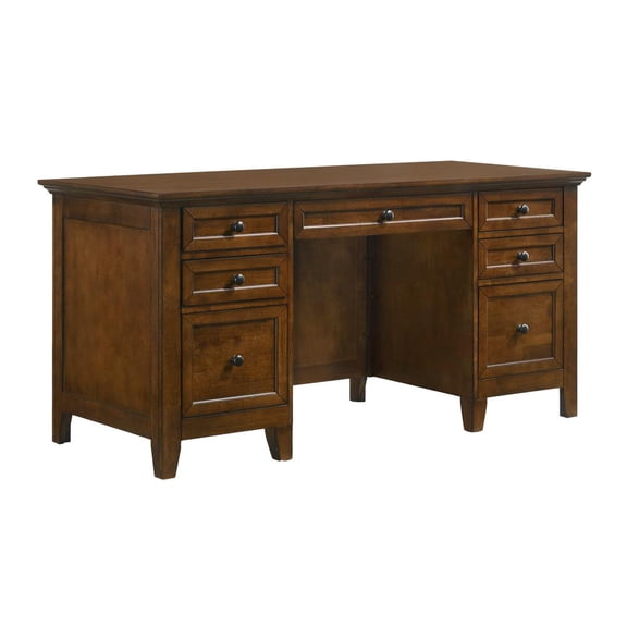 Intercon Furniture San Mateo Home Office 62" Wood Executive Desk in Brown