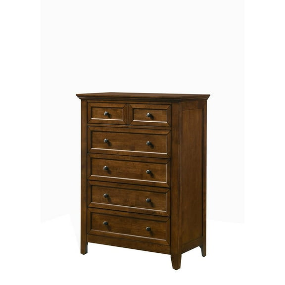 Intercon Furniture San Mateo Youth 5-Drawer Transitional Wood Chest in Brown
