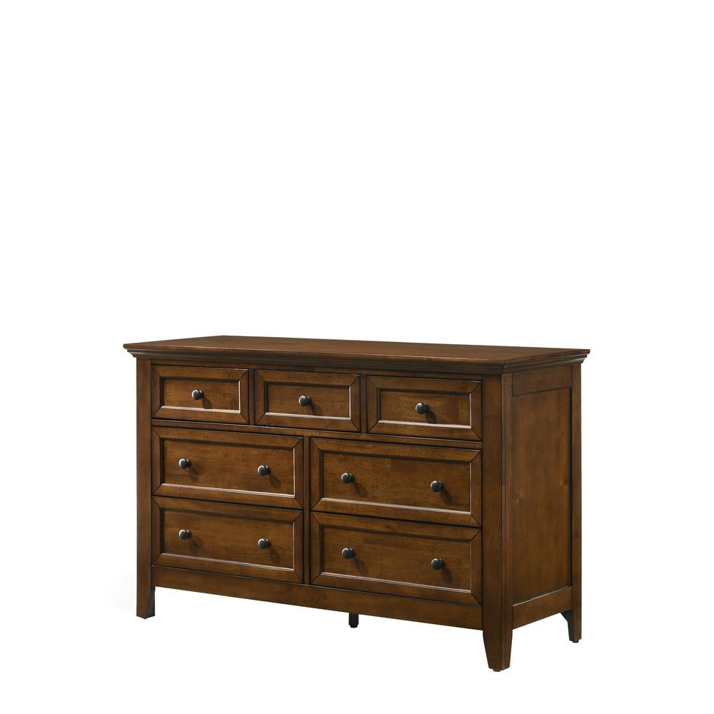 Tuscan Medium Wood 7-Drawer Horizontal Dresser with Ball Bearing Glides