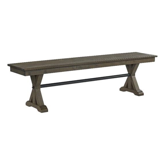 Intercon Furniture Sullivan Transitional Wood Backless Bench in Charcoal