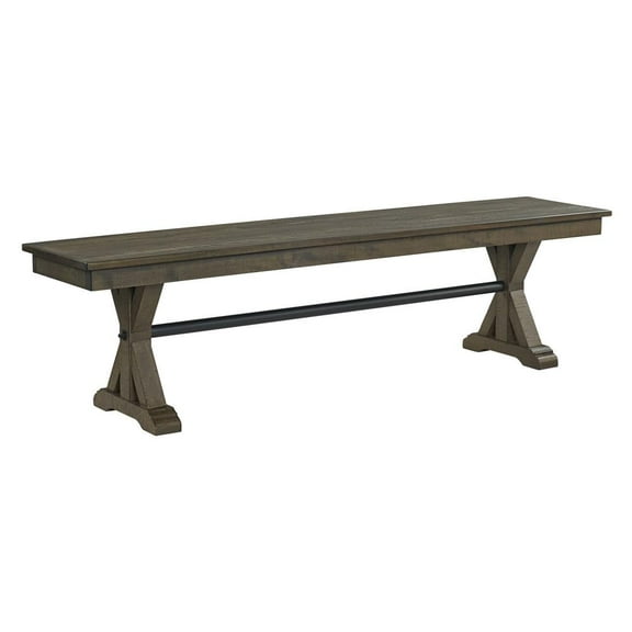 Intercon Furniture Sullivan Transitional Wood Backless Bench in Charcoal