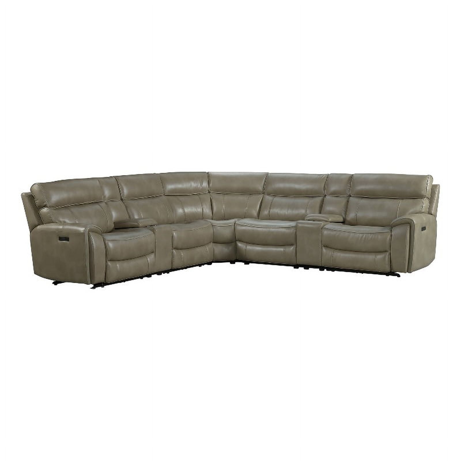 Intercon Furniture Summit 6-Piece Faux Leather Sectional in Mushroom ...