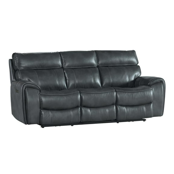 Intercon Dual-Pwr Recliner Sofa in Slate