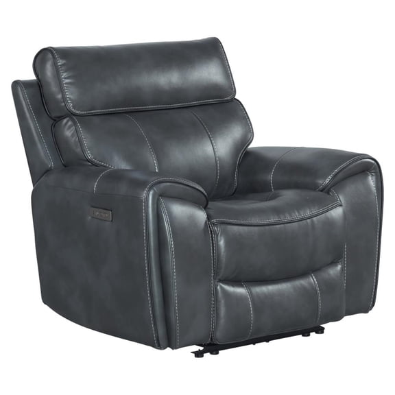Intercon Furniture Summit Faux Leather Dual-Power Recliner in Slate Gray