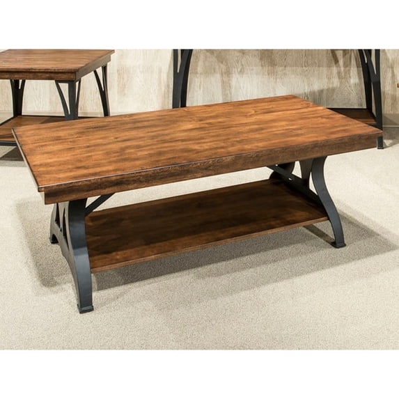 Intercon Furniture Transitional Wood Coffee Table in Copper Finish