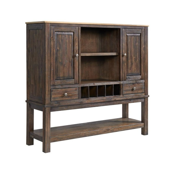 Intercon-62" Sideboard w/Wine Storage in Driftwood and Sable