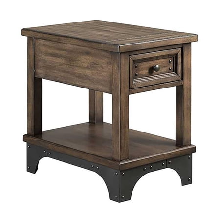 Intercon Furniture Whiskey River Traditional Wood Chairside Table in Gray