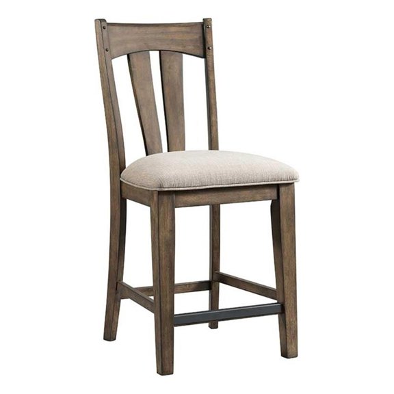 Intercon-Bar stool, Splat Back w/Cushion Seat in Gun Powder Gray