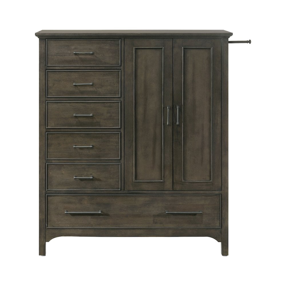 Brushed Charcoal Rubberwood Gentleman's Chest with Cedar Lined Drawers
