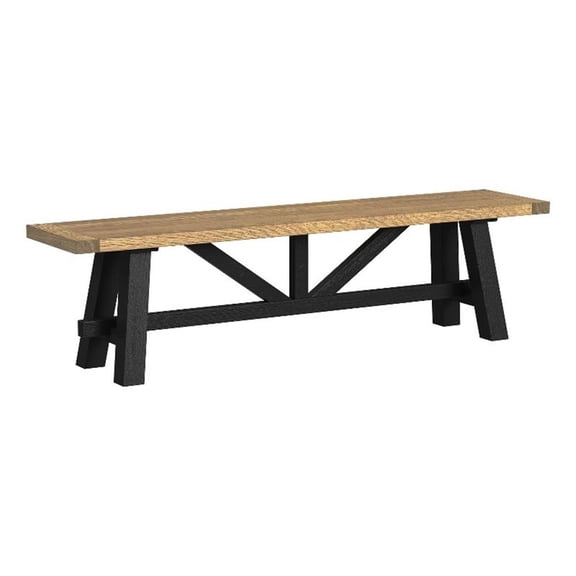 Intercon Hendricks Dining Bench in Wheat and Raven