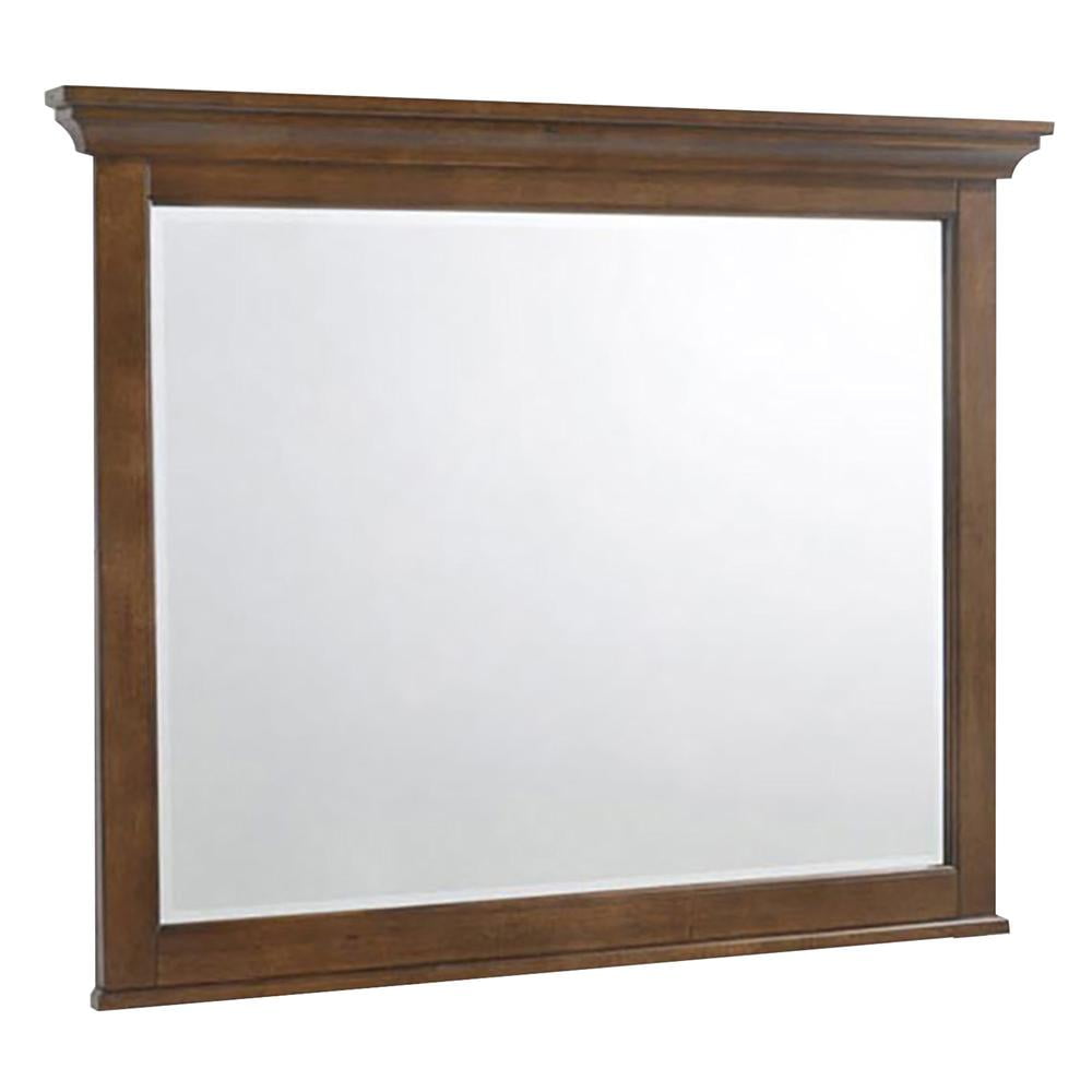 Tuscan Brown Wood Transitional Landscape Mirror