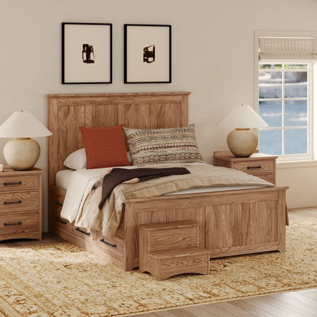 Intercon Oak Park Queen Captain's Bed with 9 Drawers in Taupe