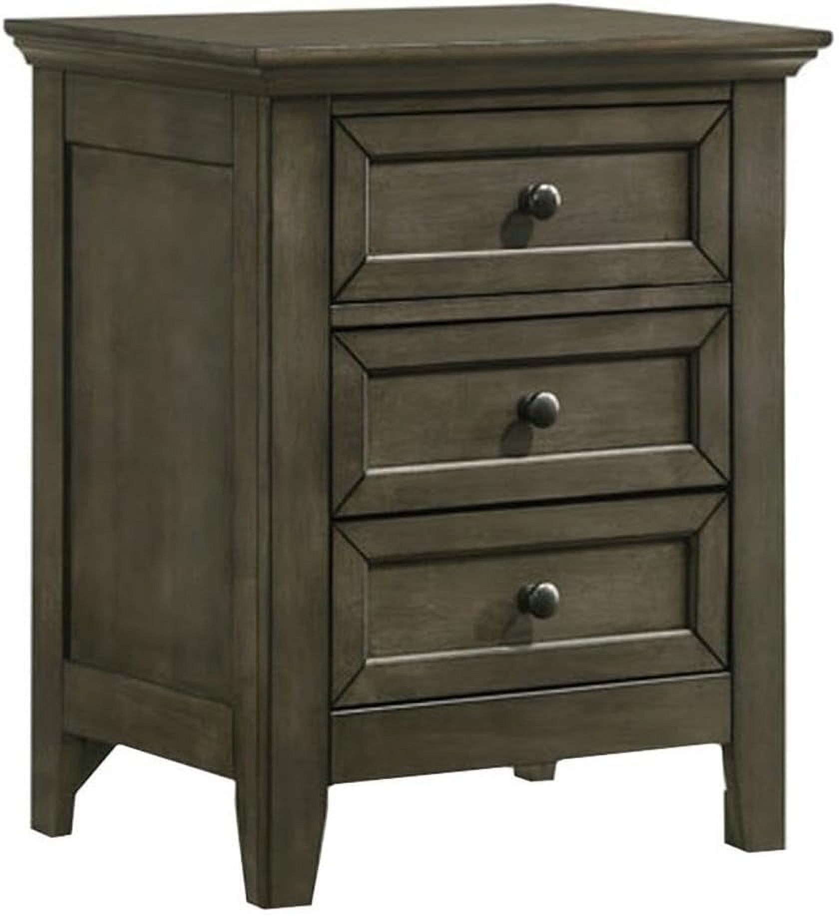 Bedside Intercom Intercon San Mateo Nightstand, 3 Drawer Bedside Table, Gray - Walmart.com